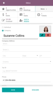 vos outils métiers (img 7)Fil de chatter Odoo avec rappel d'appel téléphonique planifié dans 3 jours pour Amy Caroline incluant le numéro cliquable via VoIP